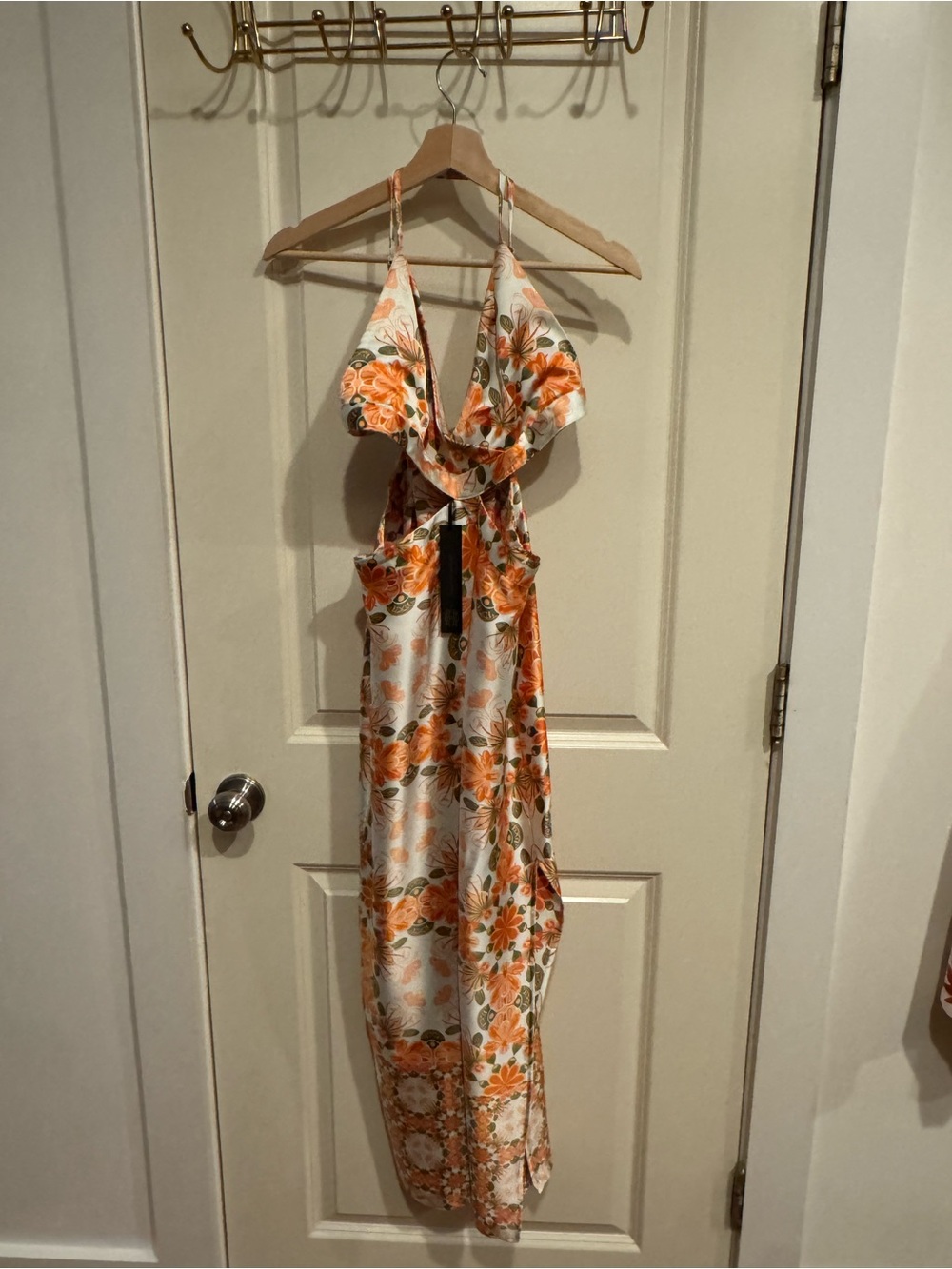 House of Harlow Gorgeous Silky Floral Cutout Dress